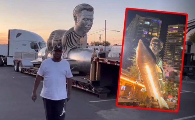 Дичь дня: 9-метровая статуя Илона Маска в виде козла на ракете