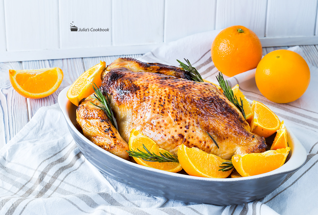 Как Запечь Курицу С Лимоном И Апельсинами В Домашних Условиях