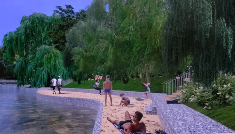 В парке Ямка предложили сделать пляж и дорожки из камней с сеткой