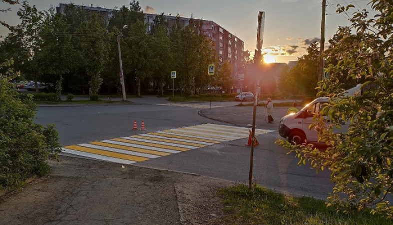 Новые пешеходные переходы появляются в Петрозаводске